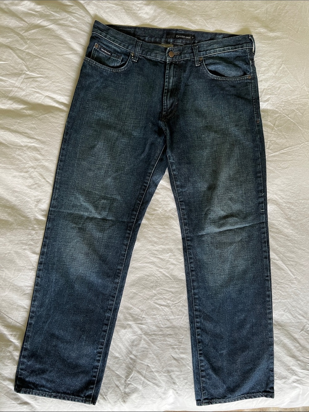 Men's Dark Blue Jeans - Classic Straight Fit